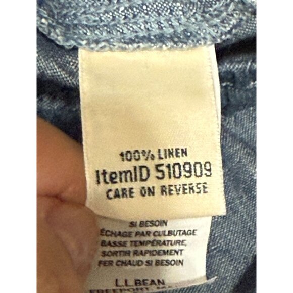 L.L. Bean Women's Plus Size 20 W 100% Linen Wide Leg Pull-on Pants Chambray Blue - Picture 5 of 8